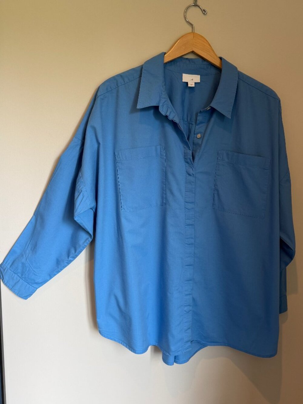 J Jill Blue Agate Cotton Blend Button Down - Size XL